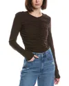 Frame The Ruched Top In Brown