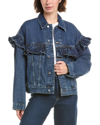Frame The Ruffle Jacket Twisted In Blue