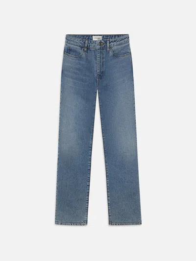 Frame Cropped High-rise Bootcut Jeans In Blue