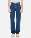 Frame Womens The Ruler Crop Five-pockets Straight-leg High-rise Stretch-denim Jeans Written In Blue