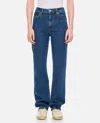 Frame Womens The Ruler Crop Five-pockets Straight-leg High-rise Stretch-denim Jeans Written In Blue