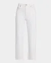 Frame The Ruler High Waist Crop Straight Leg Jeans In Au Natural Clean
