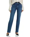 Frame The Ruler High Rise Slim Straight Jeans In Archie In Blue