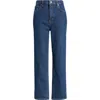 Frame Womens The Ruler Crop Five-pockets Straight-leg High-rise Stretch-denim Jeans Written In Written