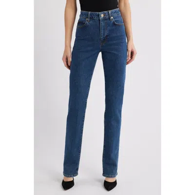 Frame The Ruler High Rise Slim Straight Jeans In Archie In Multi