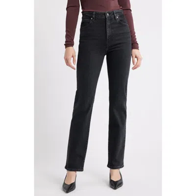 Frame The Ruler High Waist Straight Leg Jeans In Black