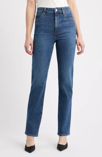 Frame The Ruler High Waist Straight Leg Jeans In Brown