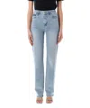Frame The Ruler Crop Jeans In Dolly In Lightblue