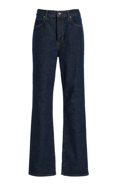 Frame The Ruler Mid-rise Straight-leg Jeans In Blue