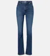 Frame Le Jane Crop Cropped High-rise Straight-leg Jeans In Blue