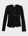 Frame Double-layered Fringed Leather Jacket In Multi