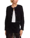Frame The Saddle Suede Fringe Jacket In Black