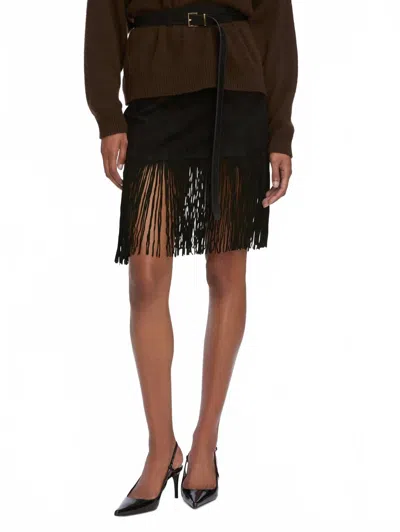 Frame The Saddle Skirt In Black