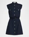 Frame The Safari Mini Dress In Blue