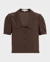 Frame Womens Coffee The Sailor Silk Blouse Xs In Brown