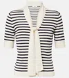 Frame The Sailor Tie Striped Cotton-blend Cardigan