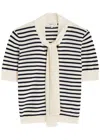 Frame The Sailor Tie Striped Cotton-blend Cardigan