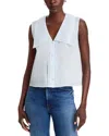 Frame The Ramie Sailor Sleeveless Shirt In Powder Blue