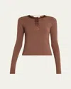 Frame The Satin-trim Henley Top