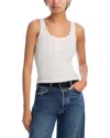 Frame The Satin Trim Tank Top In Alabaster