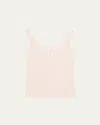 Frame The Satin Trim Tank Top In Alabaster
