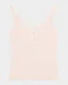 Frame The Satin Trim Tank Top In Alabaster