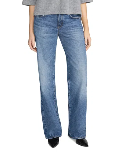 Frame The Saturday Low Rise Straight Leg Jeans In Soundwave In Blue