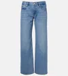 Frame The Pixie Gray Wide Leg Jeans In Blue