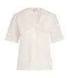 Frame Womens Scallop Sailor Woven Shirt White Xs In White