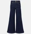 Frame High-rise Jeans The Seamed Wide In Blau