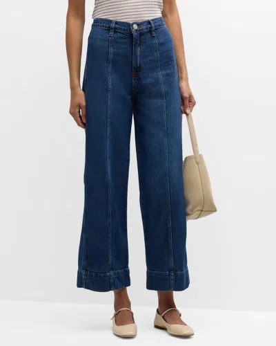 Frame The Seamed Wide-leg Crop Jeans In Blue