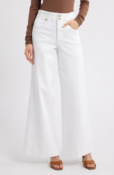 Frame The Seamed Wide Leg Trouser Jeans In White