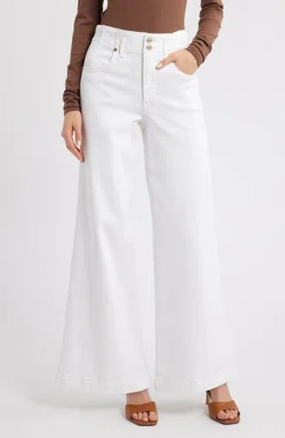 Frame The Seamed Wide Leg Trouser Jeans In White