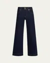 Frame The Seamed Wide Trouser Jeans In Rinse