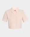 Frame The Seersucker Crop Shirt In Azalea Multi