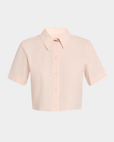 Frame The Seersucker Crop Shirt In Azalea Multi