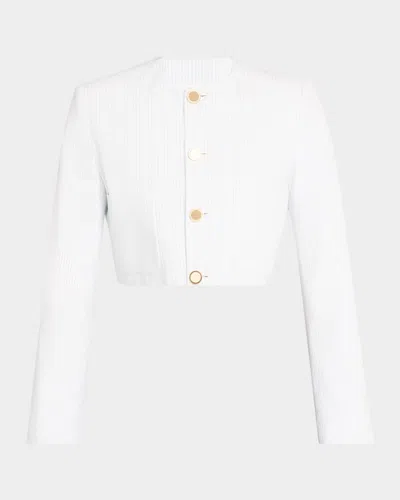 Frame The Seersucker Jacket In White