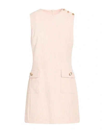 Frame The Seersucker Mini Dress Woman Mini Dress Pink Size M Modal, Cotton, Elastane In Neutral