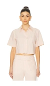 Frame Womens The Seersucker Cropped Stretch-woven Shirt Azalea Multi In Azalea Multi