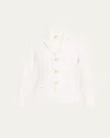 Frame The Seersucker Smart Blazer In Light Chambray Multi