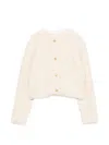 Frame The Shag Cropped Knitted Cardigan In White