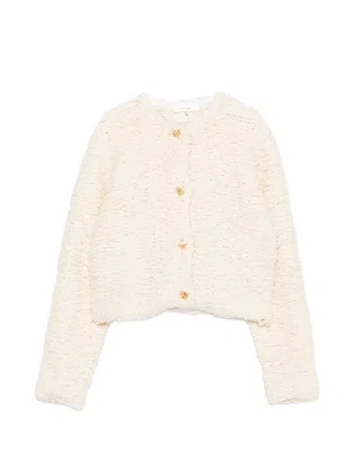 Frame The Shag Buttoned Cardigan In White