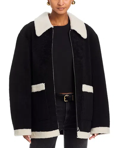Frame The Shearling Jacket In Black