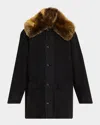 Frame The Shearling Overcoat In Multi