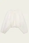 Frame The Sheer Balloon Blouse In Cream In White