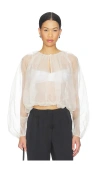 Frame The Sheer Balloon Blouse In Cream In White