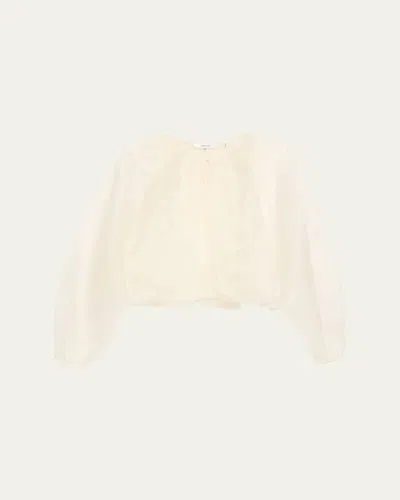 Frame The Sheer Balloon Blouse In Gray