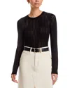 Frame The Sheer Stripe Sweater In Black