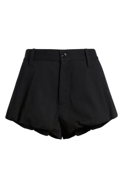 Frame The Shell Bubble Hem Denim Shorts In Black