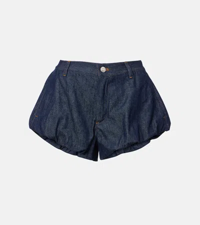 Frame The Shell Denim Shorts In Blue
